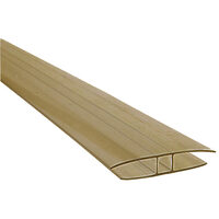 Profil H imbinare placi policarbonat, 4mm, bronze 6ml