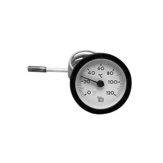 Termometru circular cu tub capilar, IMIT, lungime 1.5m, cadran D.57/D.52, bulb 6.5x15mm, 120 grade