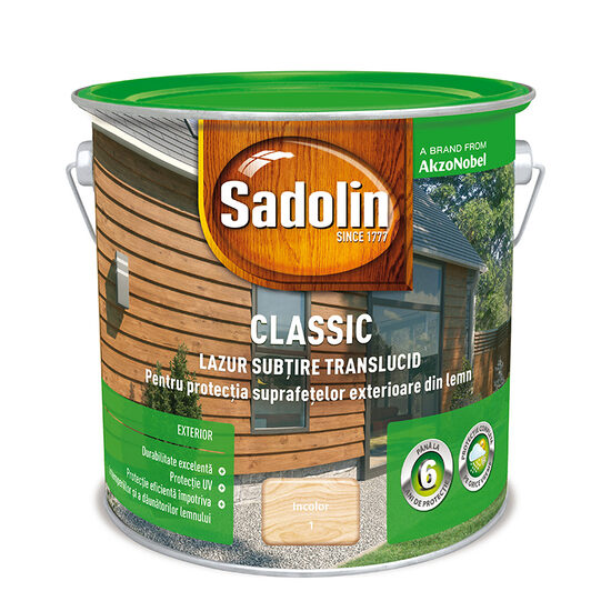 LAZUR PENTRU LEMN, SADOLIN CLASSIC, INCOLOR, 2.5L
