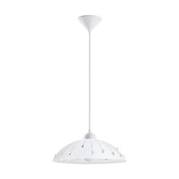 Pendul cristal ajustabil, Eglo Vetro, E27 1x60W ø350mm, Alb