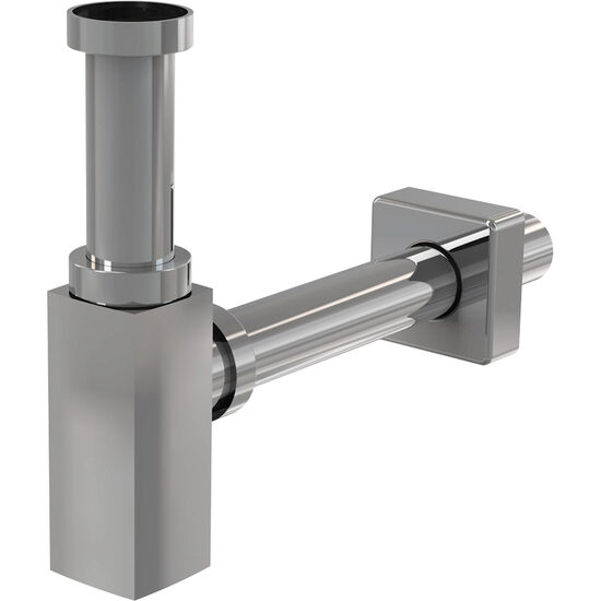 Sifon pentru lavoar Alca ø32 gama design, metal patrat