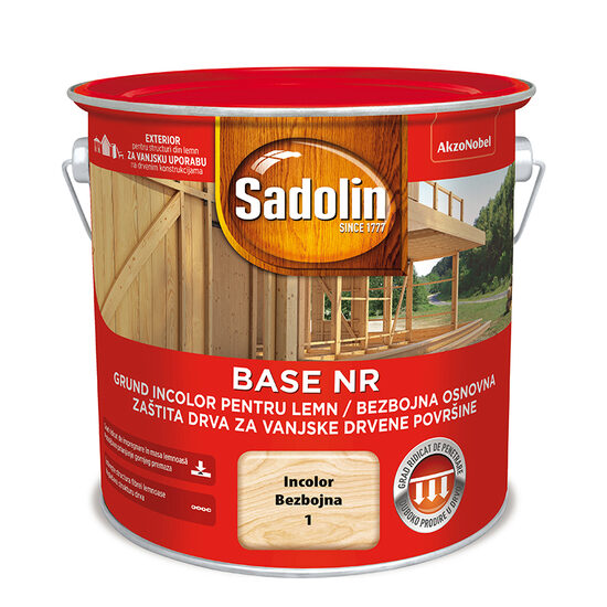 Grund incolor pentru protectie lemn, Sadolin Base NR, 10l
