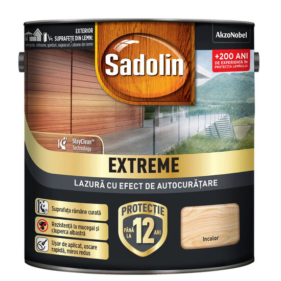 Lac pentru lemn, Sadolin Extreme, incolor, 2.5l