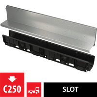 Rigola de exterior cu fanta si extensie asimetrica de 160 mm, Alca Plast, otel galvanizat, AVZ101-R122