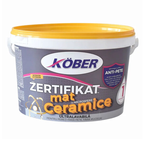 Vopsea lavabila interior, Kober Zertifikat, microsfere ceramice, mat, 3l