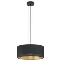 Pendul, Eglo Esteparra, E27 3 x 40W IP20, Textil, Negru, Auriu