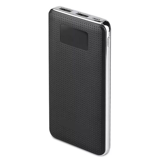 Baterie externa mobila 10000MAH piele/crom-negru