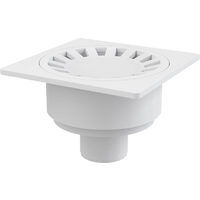 Sifon pardoseala cu iesire verticala, gratar de plastic, Alca APV16, alb, 150ø—150( mm