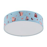 Plafoniera pentru copii, Eglo Ruffo, E27 2x40W ø380mm, Alb, albastru