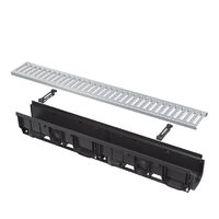 Rigola de exterior cu rama din plastic integrata si gratar, Alcadrain AVZ102-R102,  100 mm