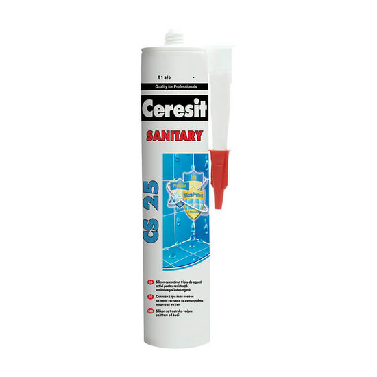 SILICON SANITAR CERESIT CS 25, INTERIOR/EXTERIOR, ALB