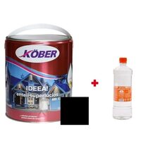 Promo Set: Vopsea alchidica pentru lemn/metal, Kober Ideea, negru, 4l + diluant 0.9l