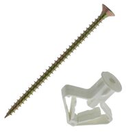 Diblu tip T pentru pereti gips carton, 10x47, surub 3.5x60, alb, 100buc/cut