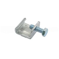 Clema otel tip J cu surub, 8 x 25mm, pentru tubulatura ventilatie, zincat alb
