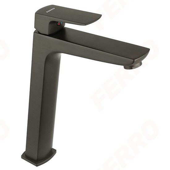 Baterie stativa lavoar, Ferro Vitto Verdeline, inalta,  gun metal cu ventil_BVI2LVLGM